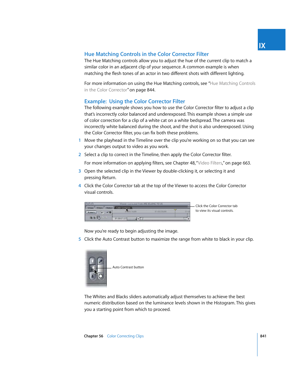 Example: using the color corrector filter | Apple Final Cut Express HD User Manual | Page 841 / 1153