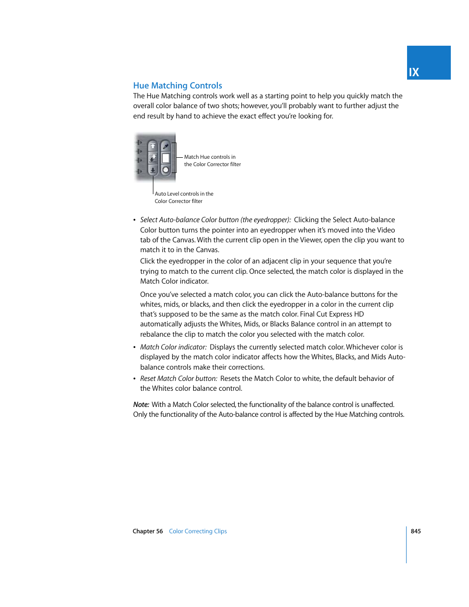 Hue matching controls | Apple Final Cut Express HD User Manual | Page 845 / 1153