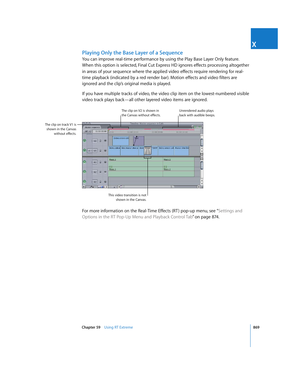 Playing only the base layer of a sequence | Apple Final Cut Express HD User Manual | Page 869 / 1153