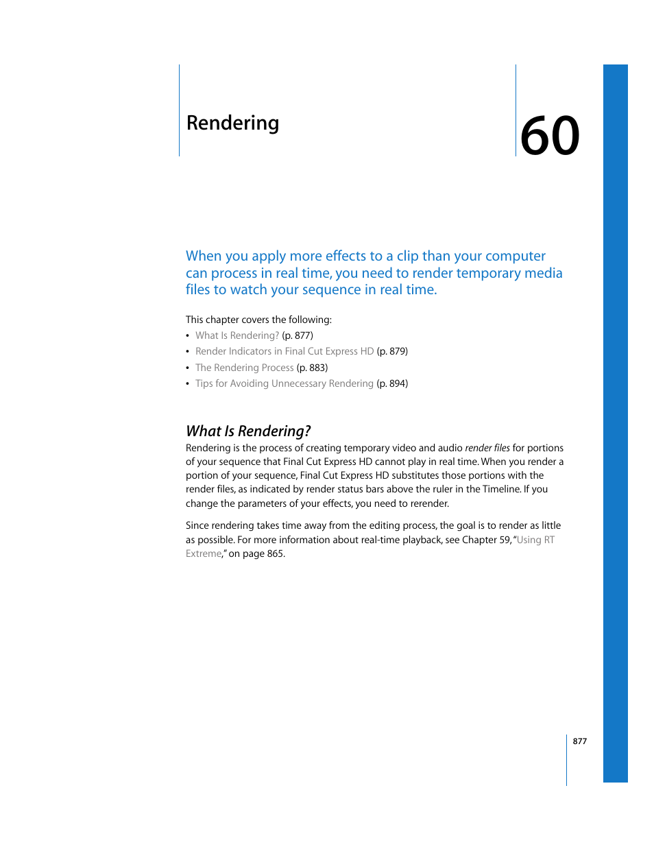 Rendering, What is rendering, Chapter 60 | Apple Final Cut Express HD User Manual | Page 877 / 1153
