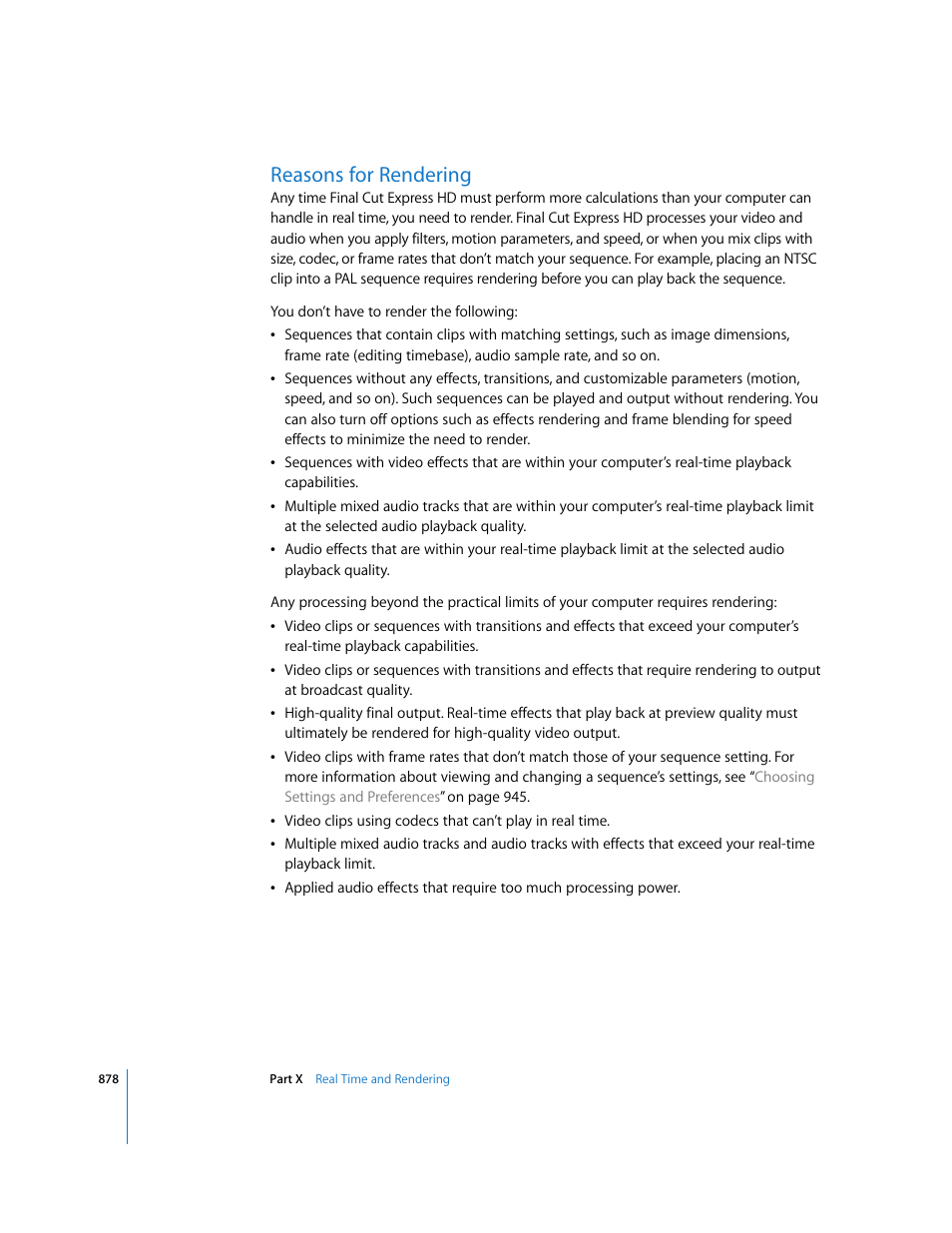 Reasons for rendering | Apple Final Cut Express HD User Manual | Page 878 / 1153