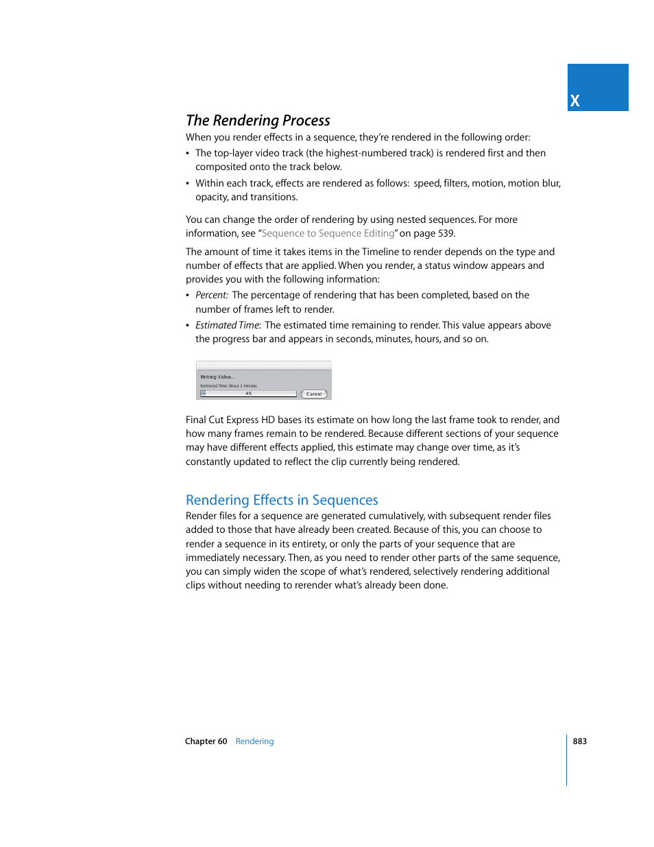 The rendering process, Rendering effects in sequences, P. 883) | Apple Final Cut Express HD User Manual | Page 883 / 1153