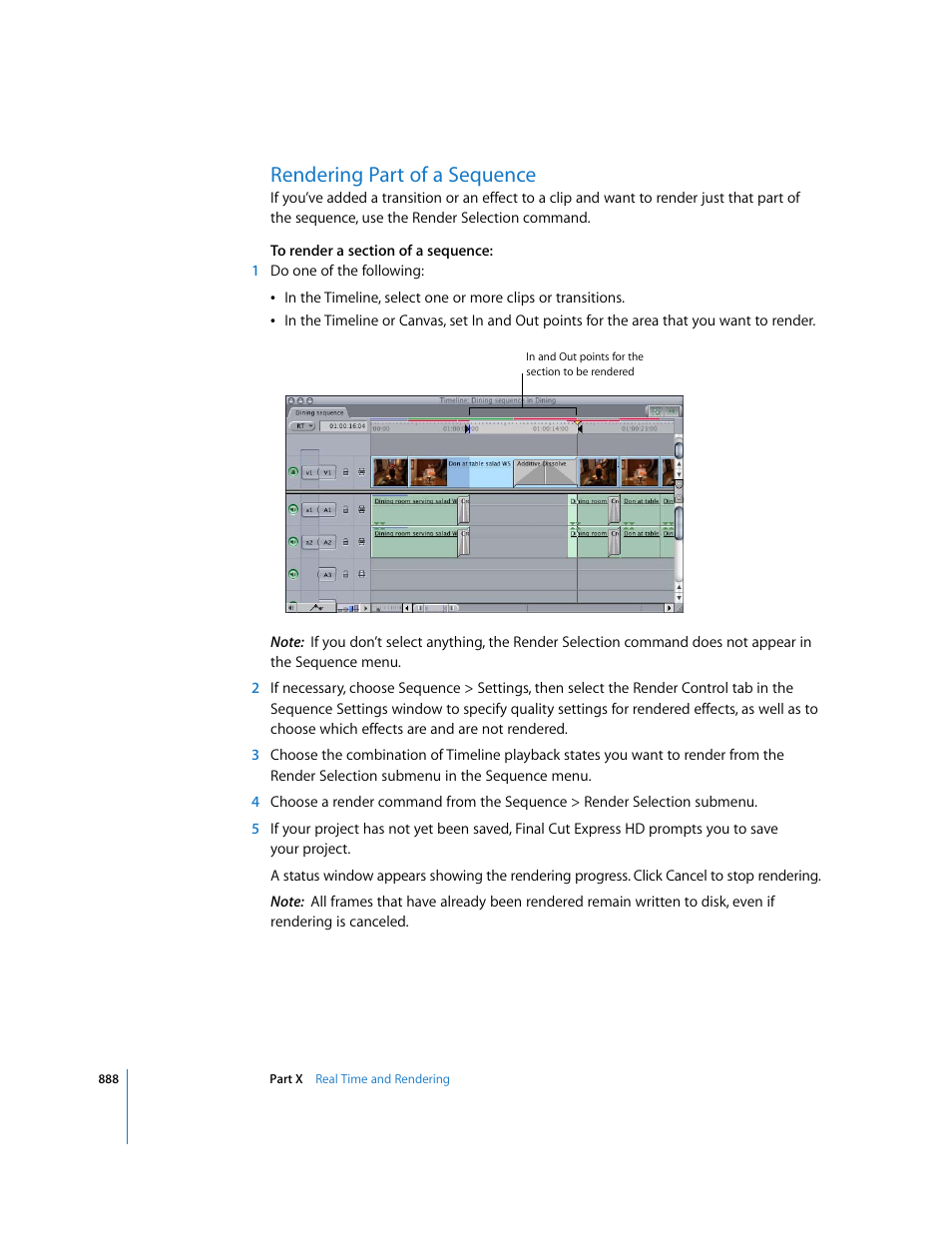 Rendering part of a sequence | Apple Final Cut Express HD User Manual | Page 888 / 1153