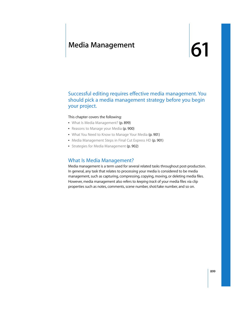 Media management, What is media management, Chapter 61 | Apple Final Cut Express HD User Manual | Page 899 / 1153