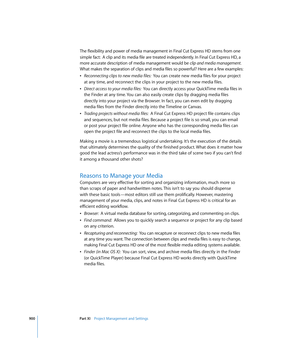 Reasons to manage your media, P. 900) | Apple Final Cut Express HD User Manual | Page 900 / 1153