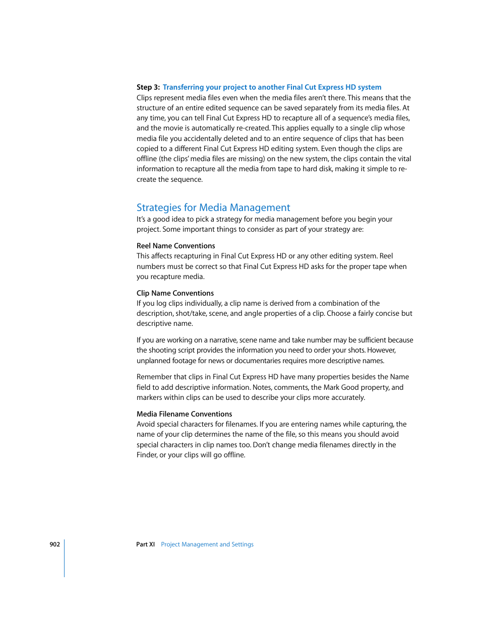 Strategies for media management, P. 902) | Apple Final Cut Express HD User Manual | Page 902 / 1153
