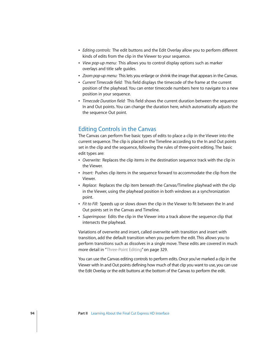 Editing controls in the canvas, P. 94) | Apple Final Cut Express HD User Manual | Page 94 / 1153