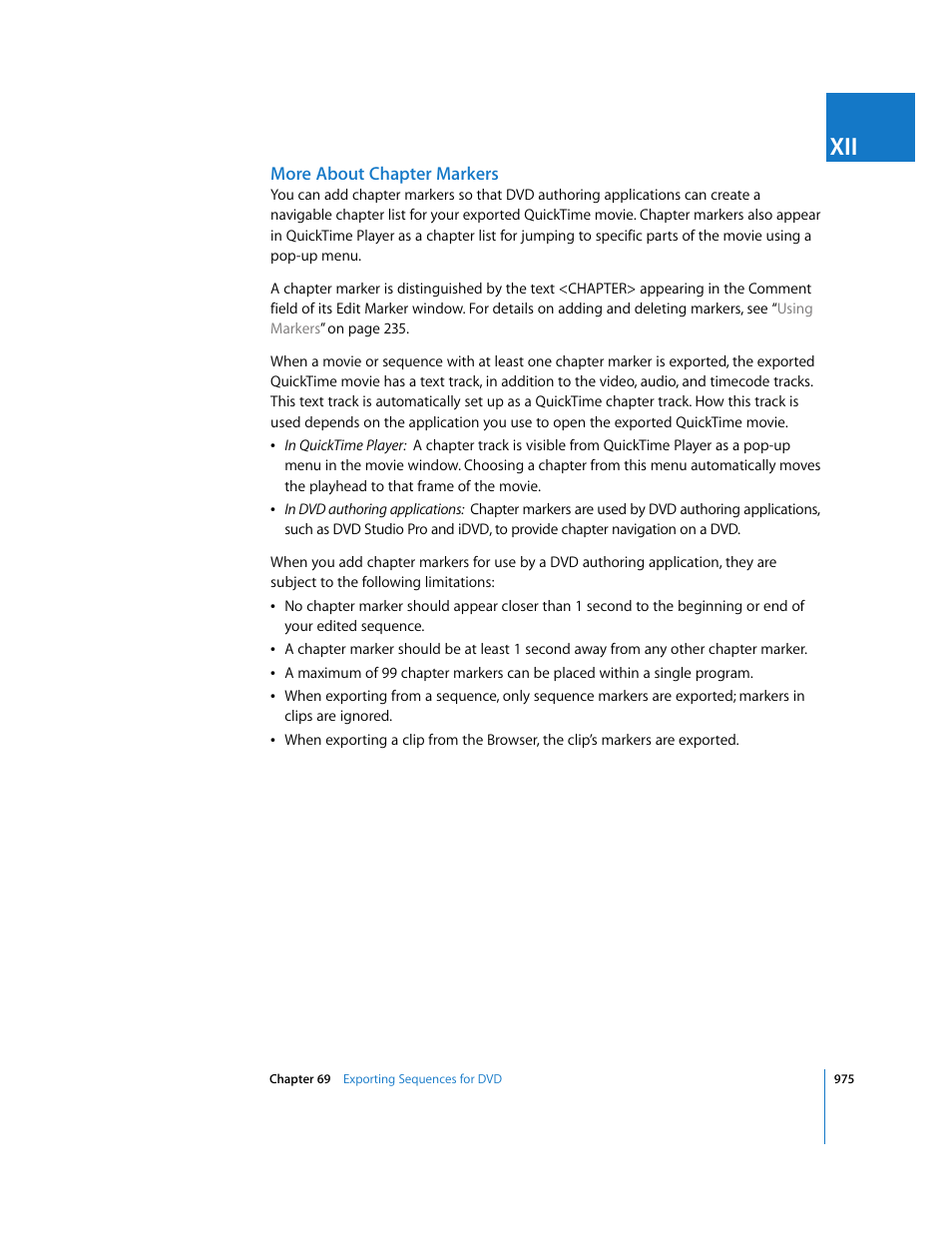 More about chapter markers | Apple Final Cut Express HD User Manual | Page 975 / 1153