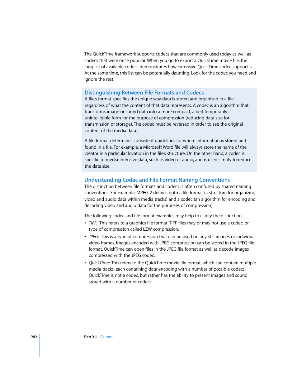 Distinguishing between file formats and codecs | Apple Final Cut Express HD User Manual | Page 982 / 1153