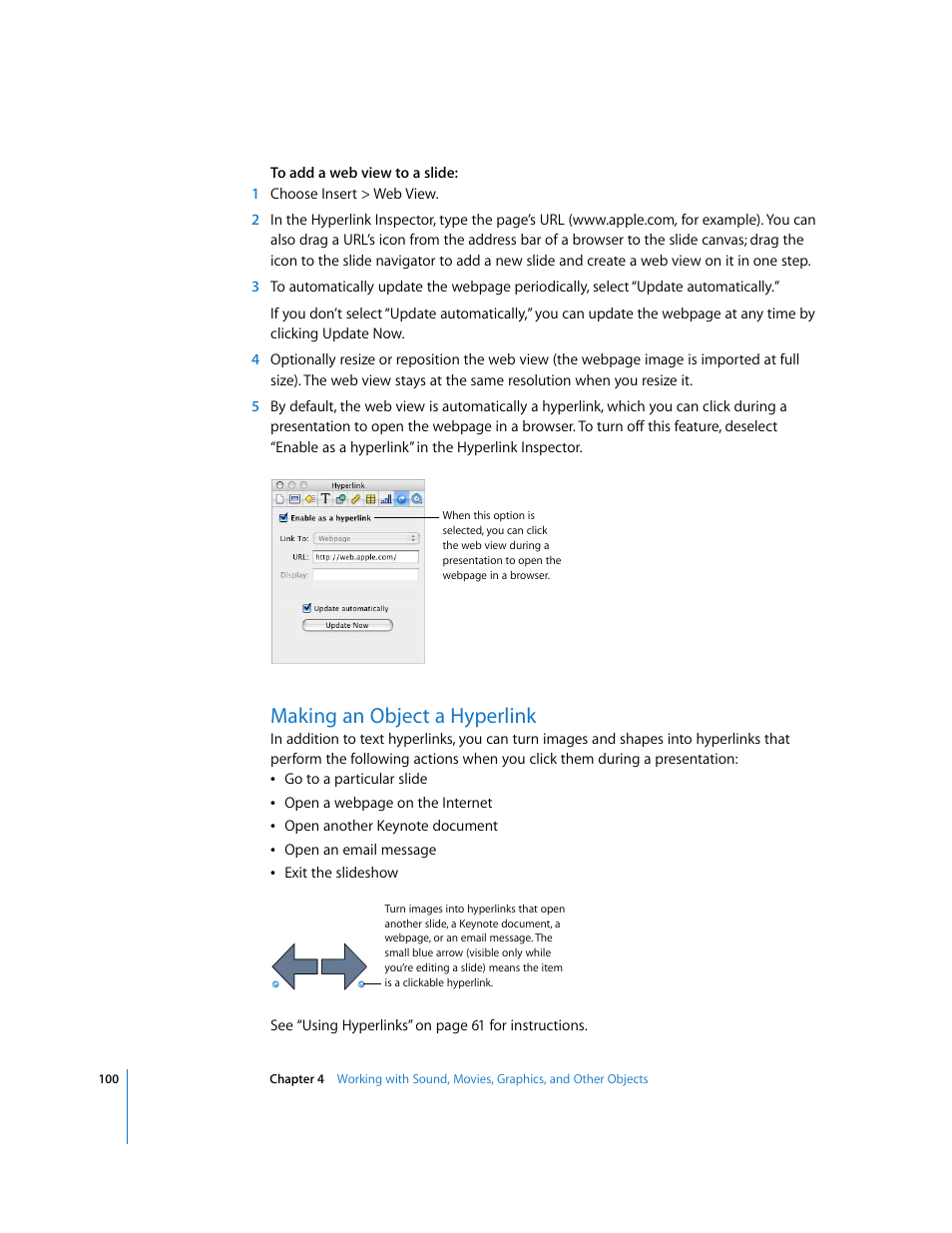 Making an object a hyperlink | Apple Keynote '08 User Manual | Page 100 / 204