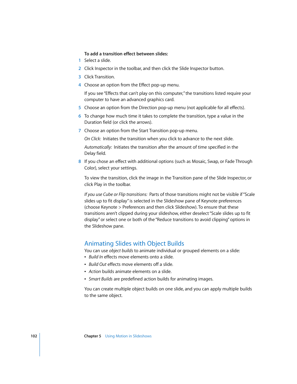 Animating slides with object builds | Apple Keynote '08 User Manual | Page 102 / 204