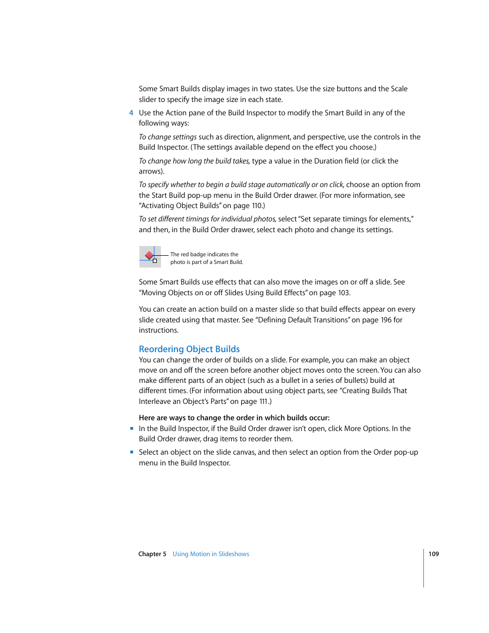 Reordering object builds | Apple Keynote '08 User Manual | Page 109 / 204