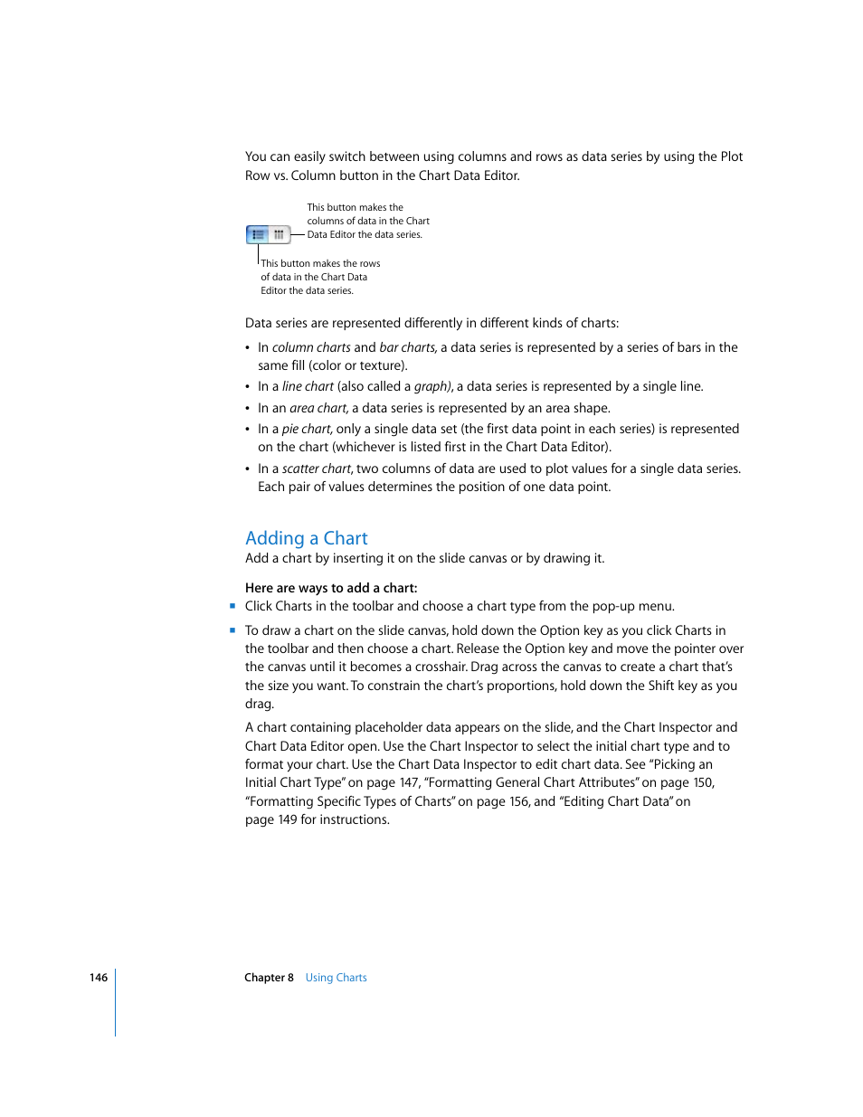 Adding a chart | Apple Keynote '08 User Manual | Page 146 / 204