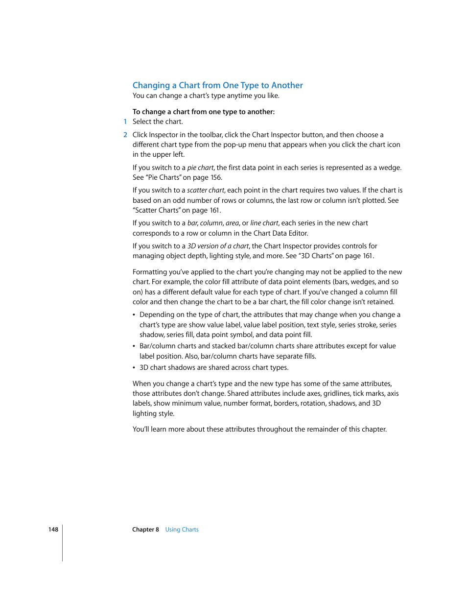 Changing a chart from one type to another | Apple Keynote '08 User Manual | Page 148 / 204