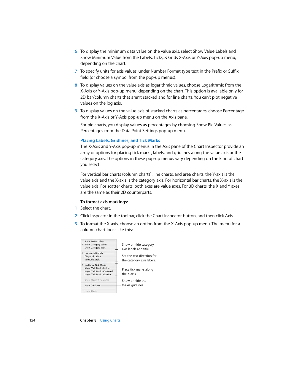 Placing labels, gridlines, and tick marks | Apple Keynote '08 User Manual | Page 154 / 204