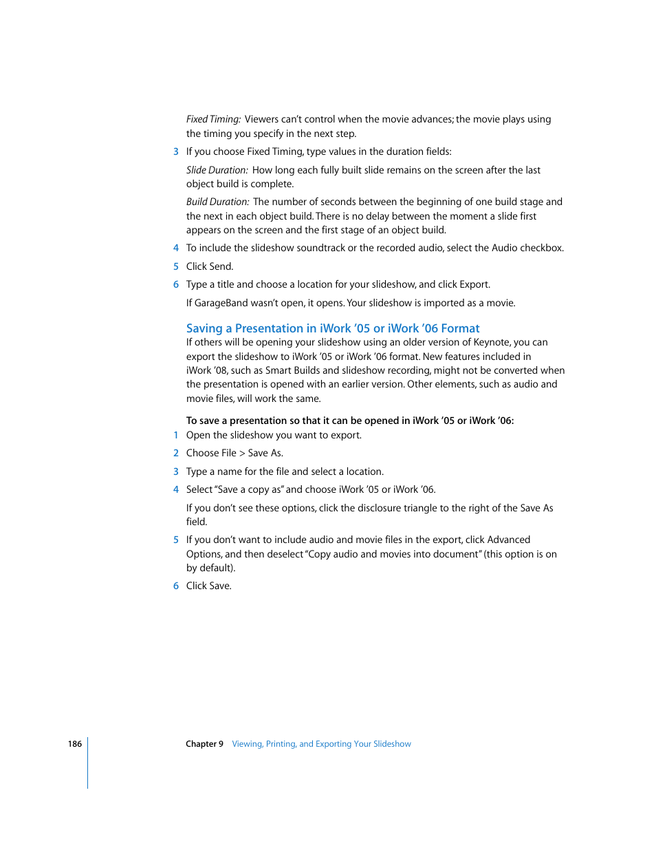 Apple Keynote '08 User Manual | Page 186 / 204