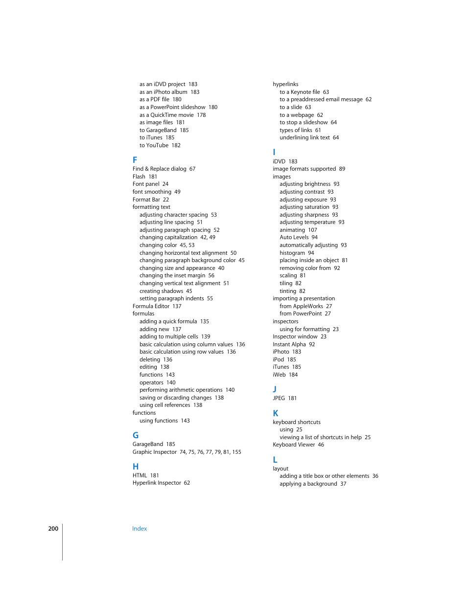 Apple Keynote '08 User Manual | Page 200 / 204
