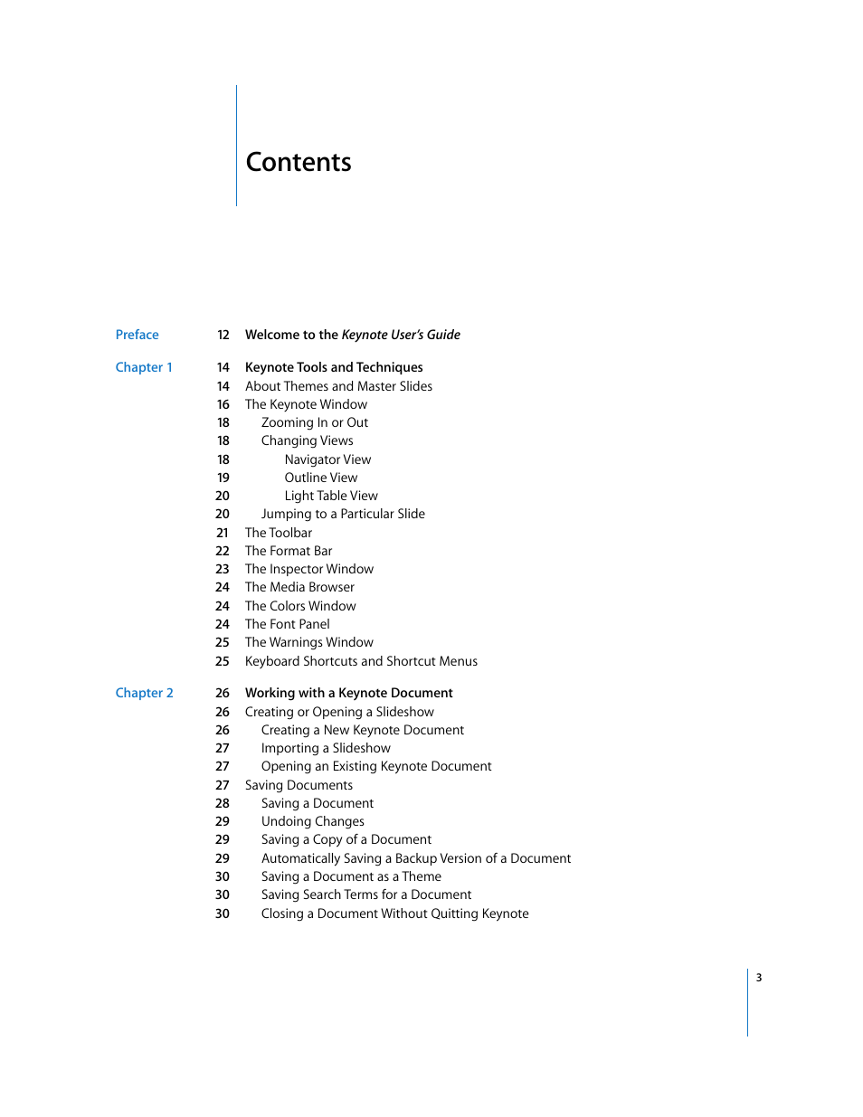 Apple Keynote '08 User Manual | Page 3 / 204
