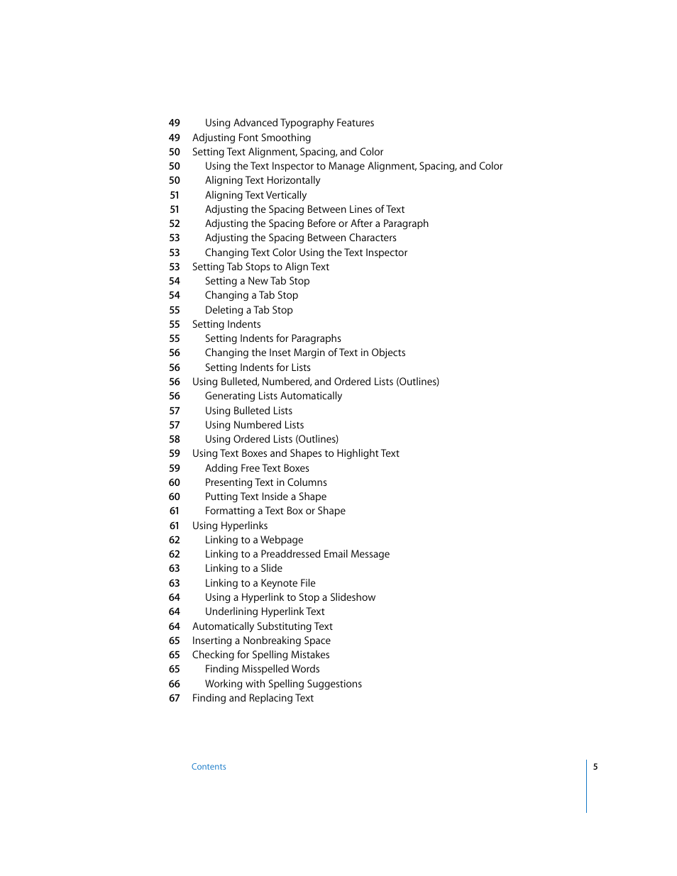 Apple Keynote '08 User Manual | Page 5 / 204