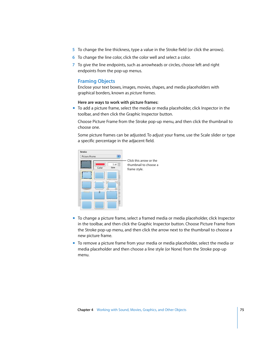 Framing objects | Apple Keynote '08 User Manual | Page 75 / 204