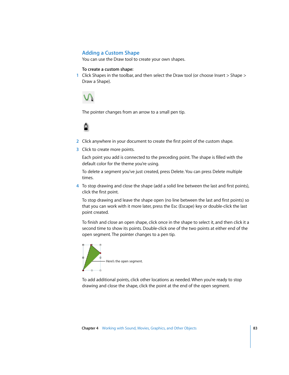 Adding a custom shape | Apple Keynote '08 User Manual | Page 83 / 204