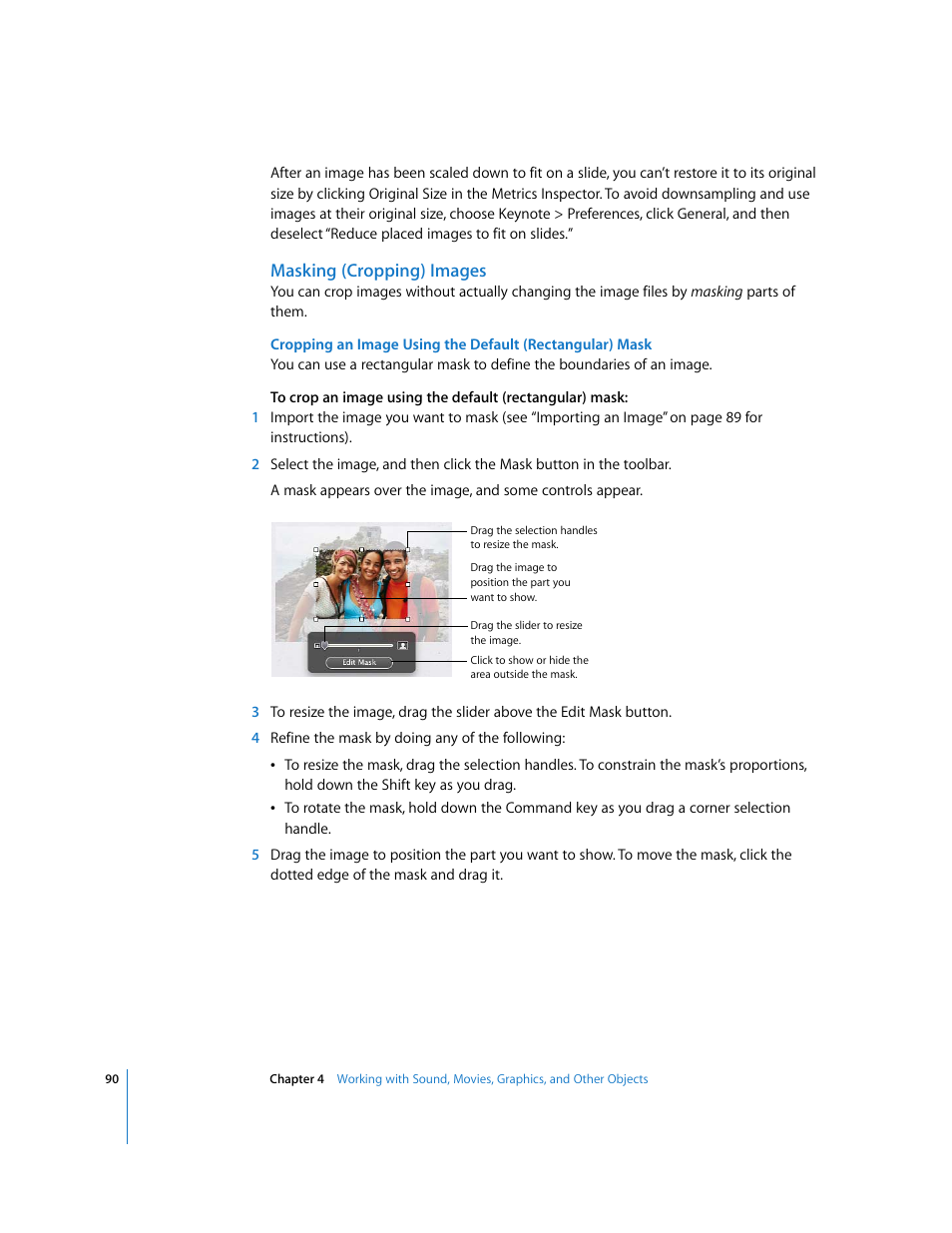 Masking (cropping) images | Apple Keynote '08 User Manual | Page 90 / 204