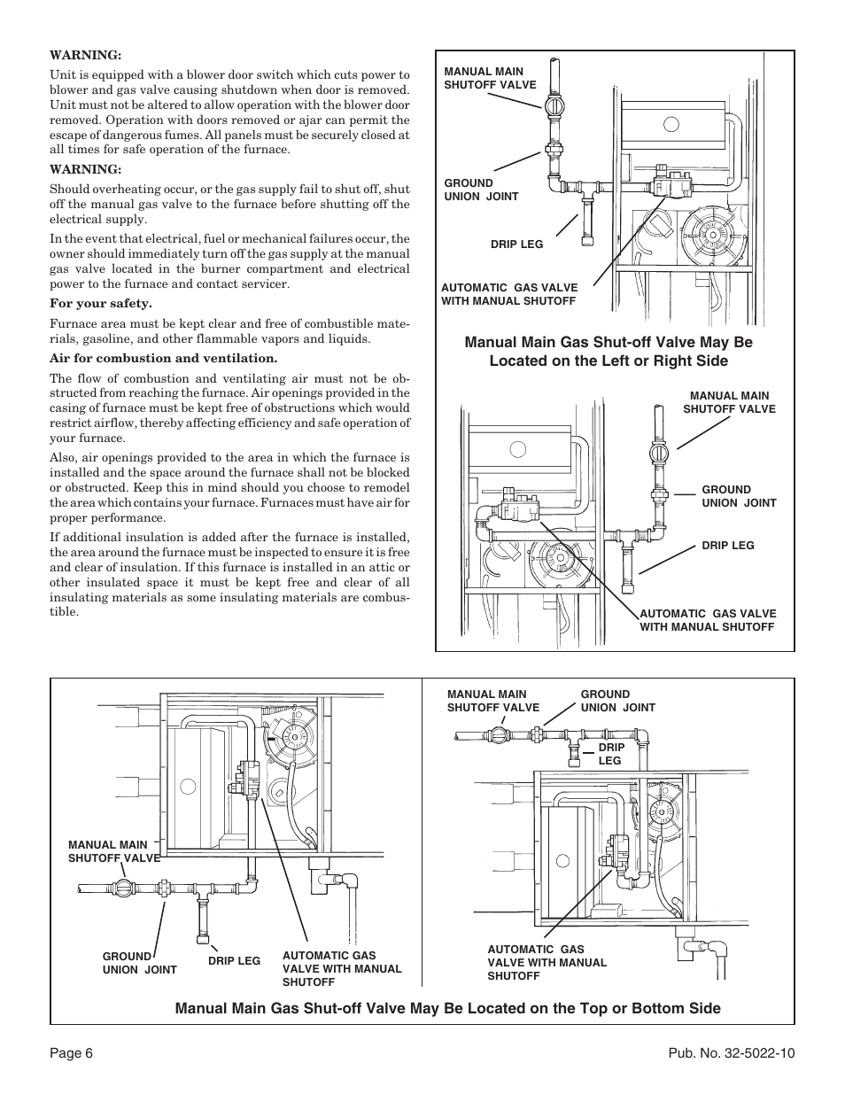 American Standard Condensing Gas Furnaces Fan Assisted Combustion System Upflow Horizontal and Downflow Horizontal User Manual | Page 6 / 8