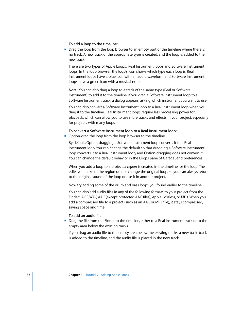 Apple GarageBand '08 User Manual | Page 36 / 102
