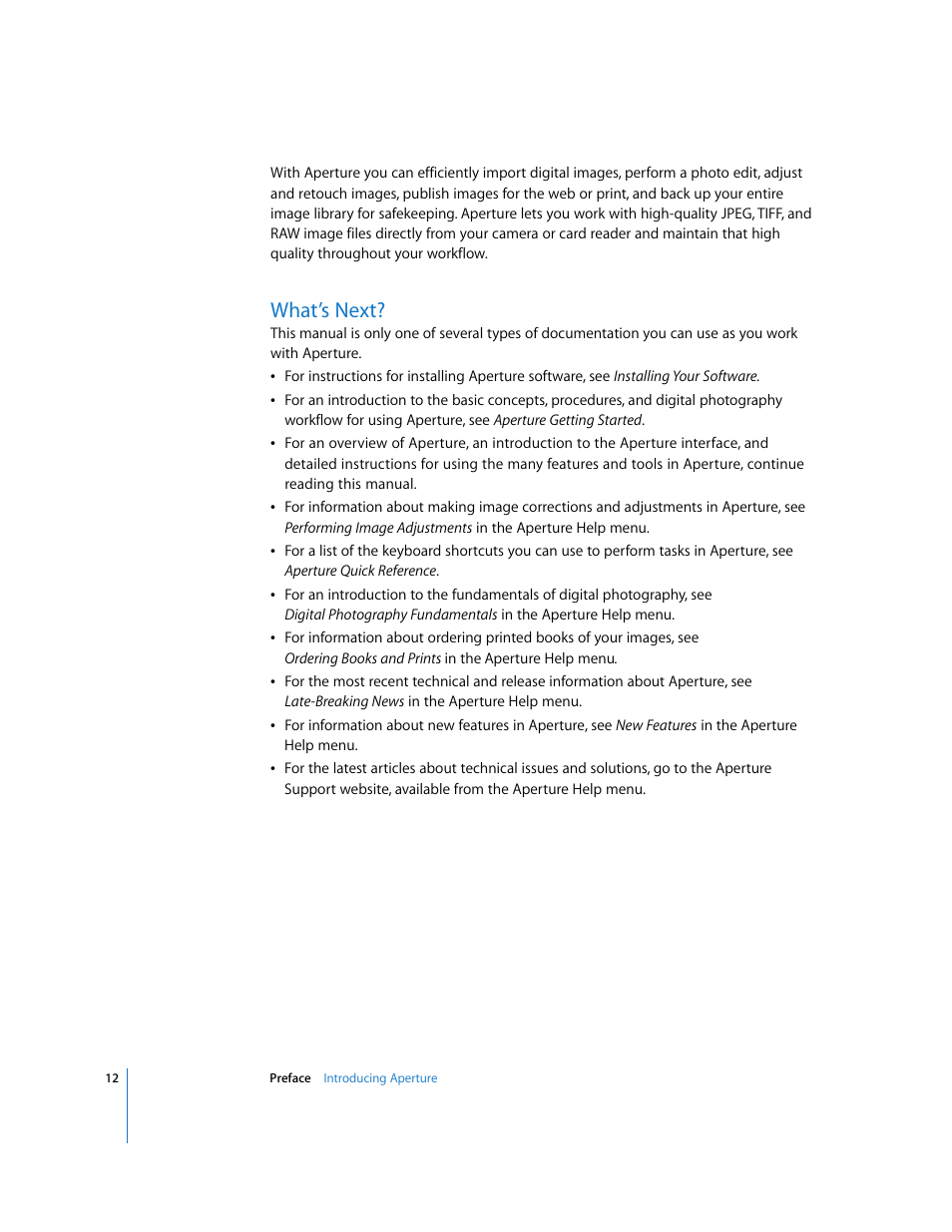 What’s next | Apple Aperture User Manual | Page 12 / 476