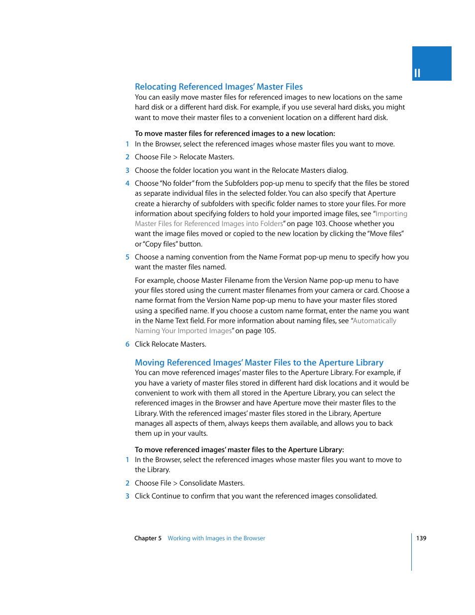 Relocating referenced images’ master files | Apple Aperture User Manual | Page 139 / 476