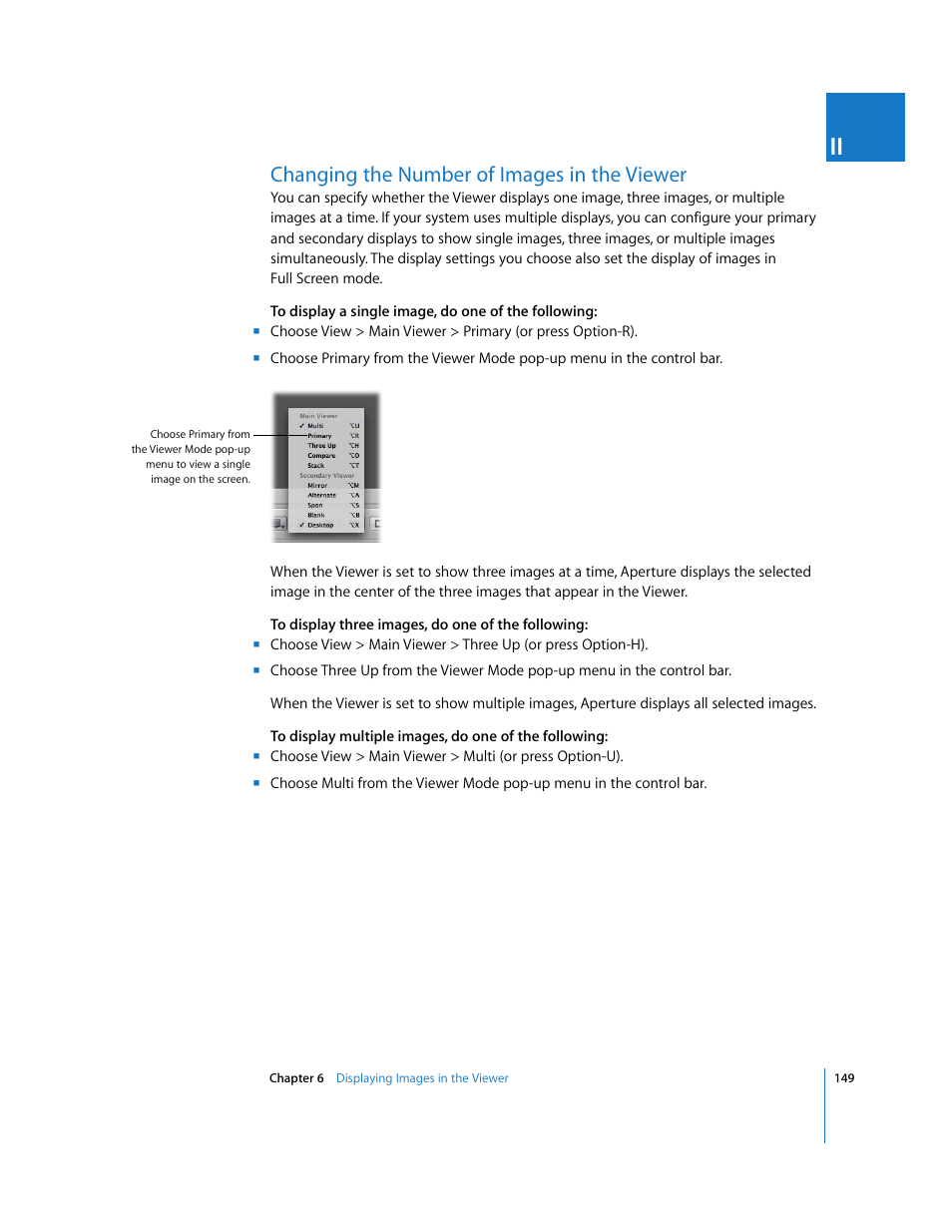 Changing the number of images in the viewer, P. 149) | Apple Aperture User Manual | Page 149 / 476