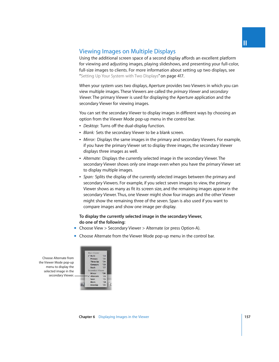 Viewing images on multiple displays, P. 157) | Apple Aperture User Manual | Page 157 / 476