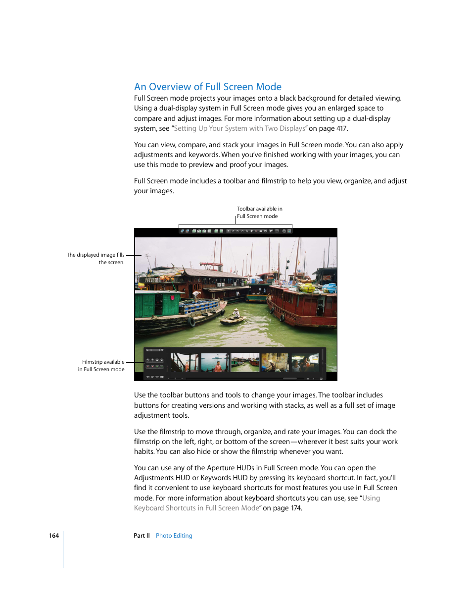 An overview of full screen mode, P. 164) | Apple Aperture User Manual | Page 164 / 476