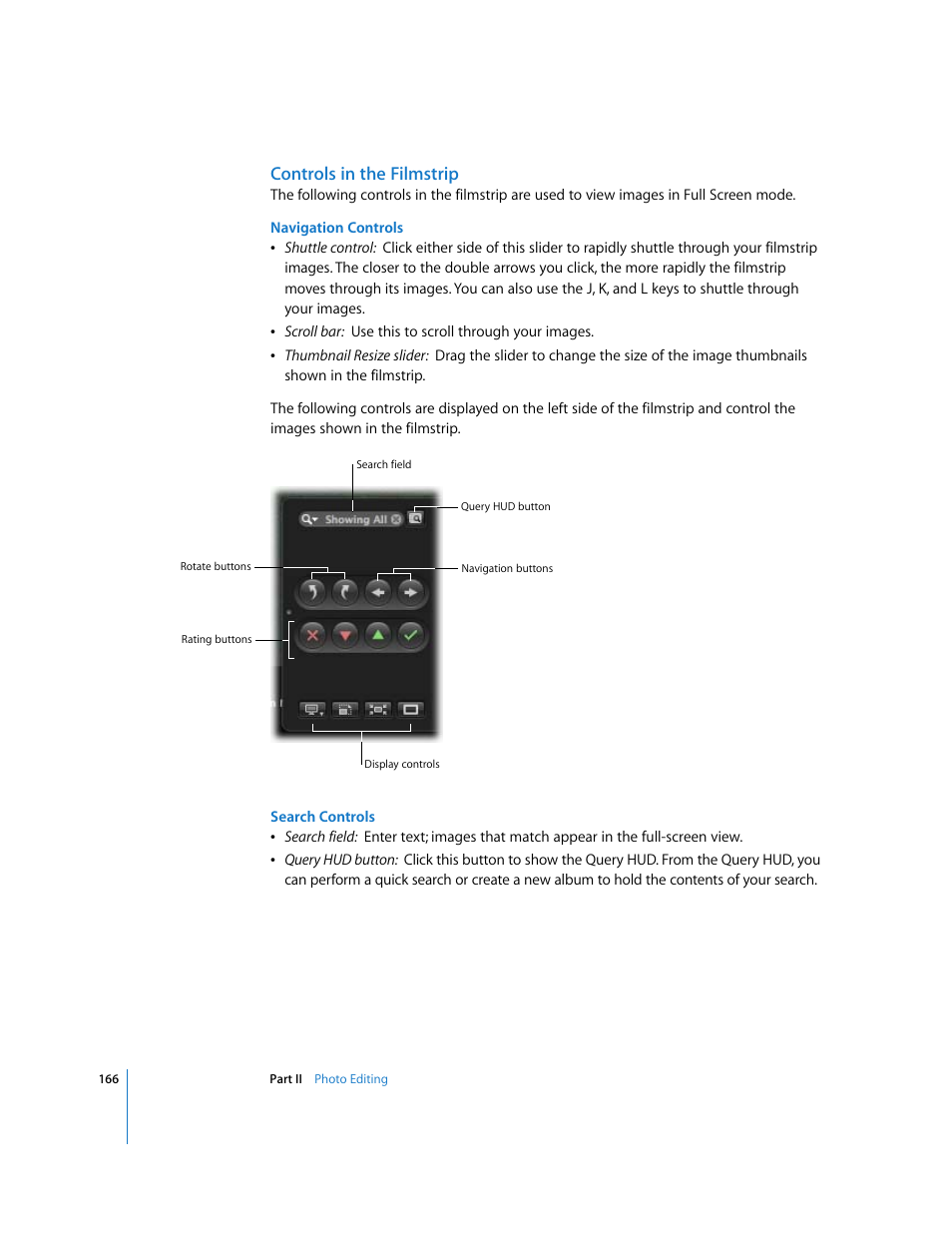 Controls in the filmstrip | Apple Aperture User Manual | Page 166 / 476