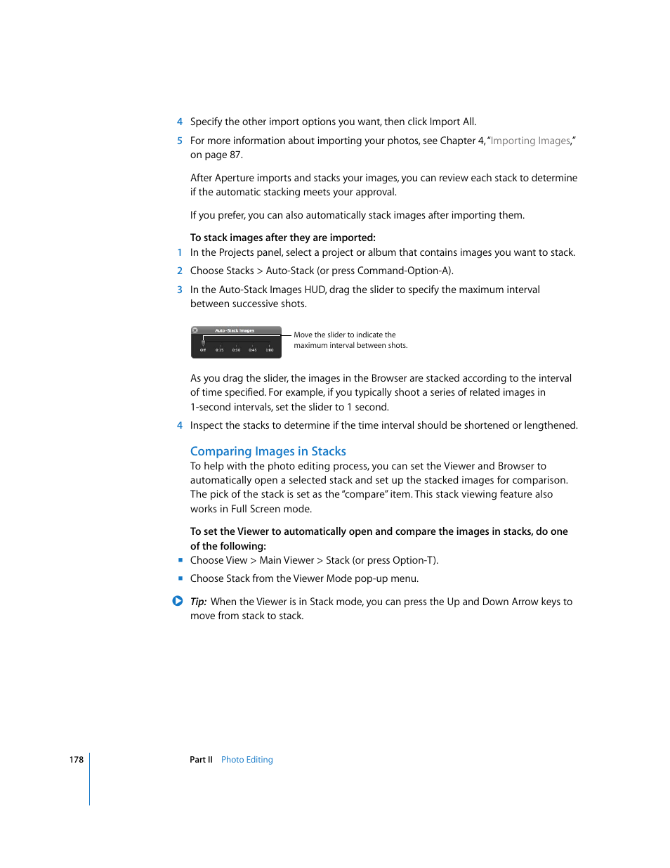 Comparing images in stacks | Apple Aperture User Manual | Page 178 / 476