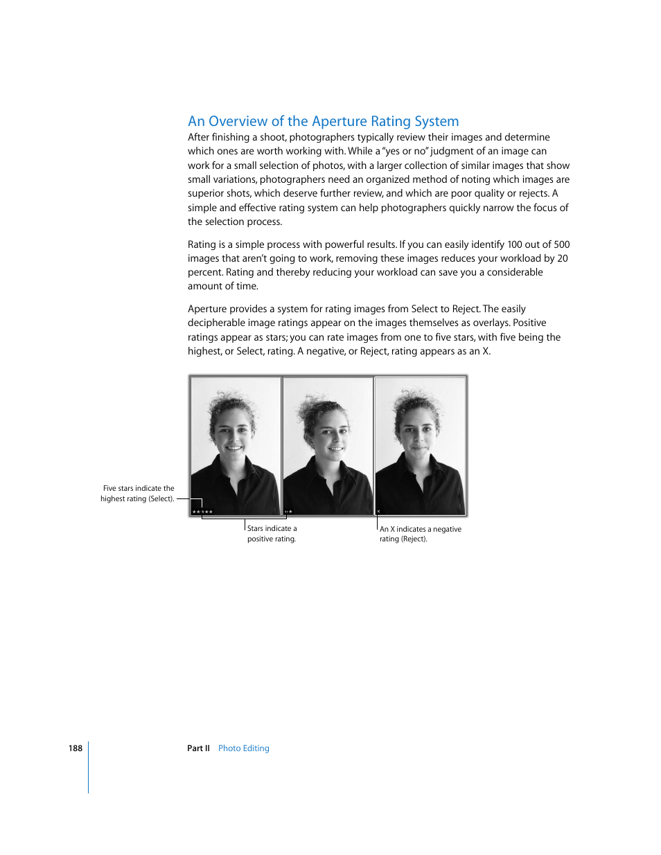 An overview of the aperture rating system, P. 188) | Apple Aperture User Manual | Page 188 / 476