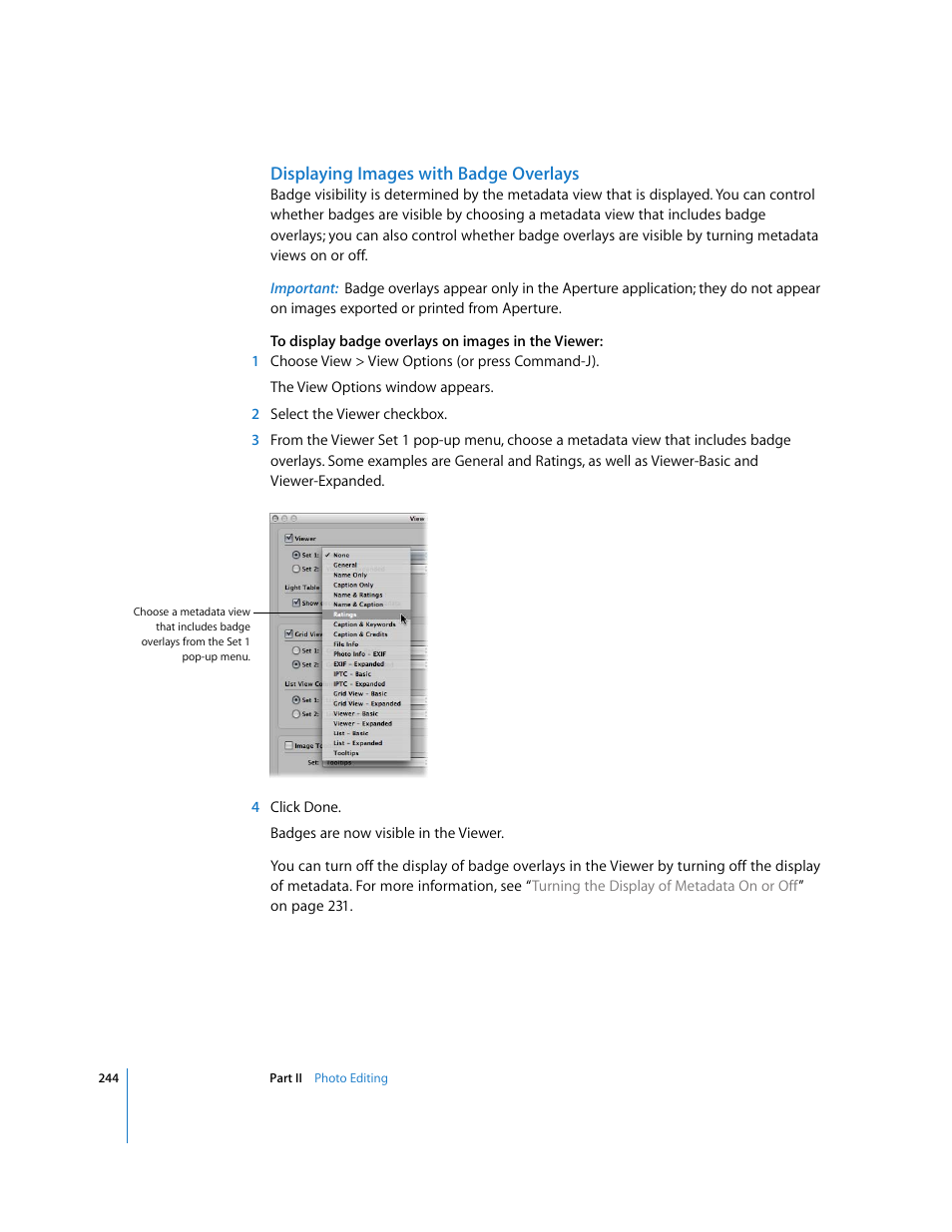 Displaying images with badge overlays | Apple Aperture User Manual | Page 244 / 476