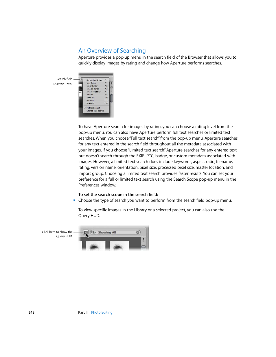 An overview of searching, P. 248) | Apple Aperture User Manual | Page 248 / 476