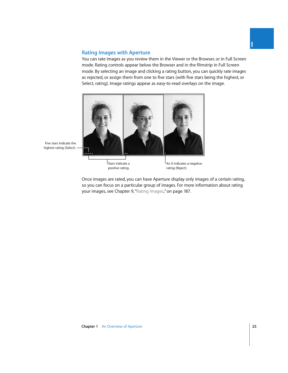 Rating images with aperture | Apple Aperture User Manual | Page 25 / 476