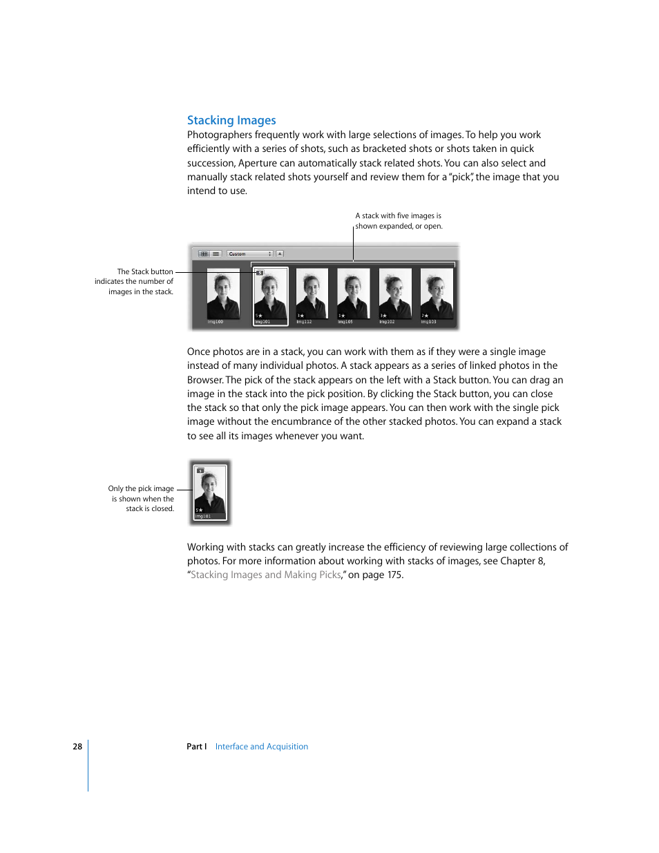 Stacking images | Apple Aperture User Manual | Page 28 / 476