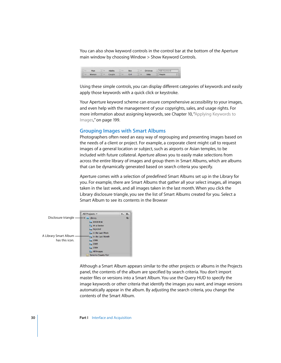 Grouping images with smart albums | Apple Aperture User Manual | Page 30 / 476