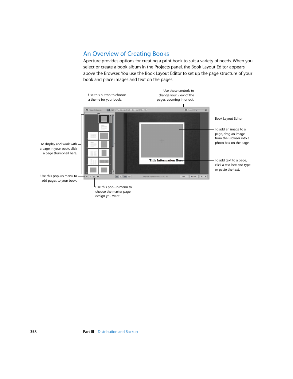 An overview of creating books, P. 358) | Apple Aperture User Manual | Page 358 / 476