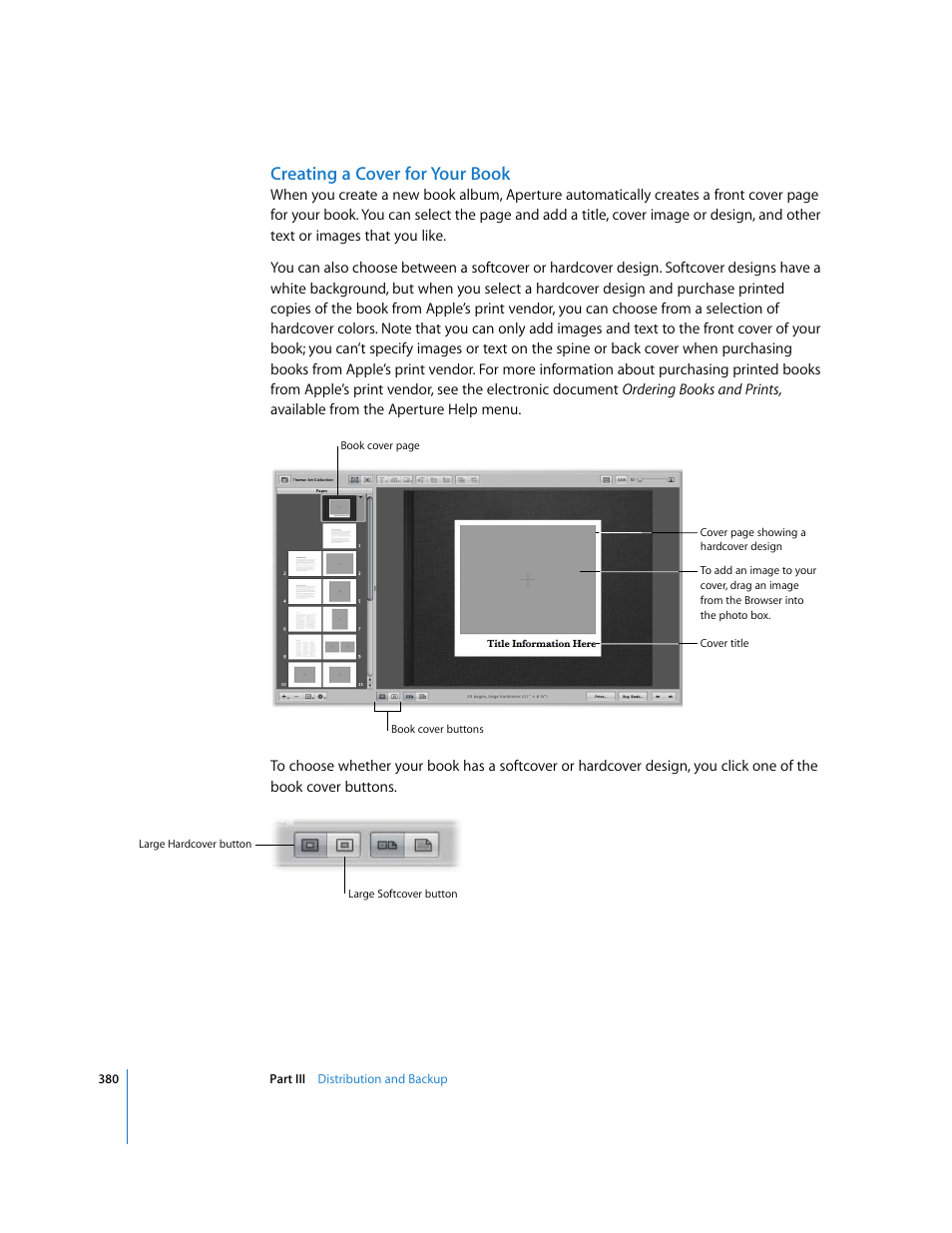 Creating a cover for your book | Apple Aperture User Manual | Page 380 / 476