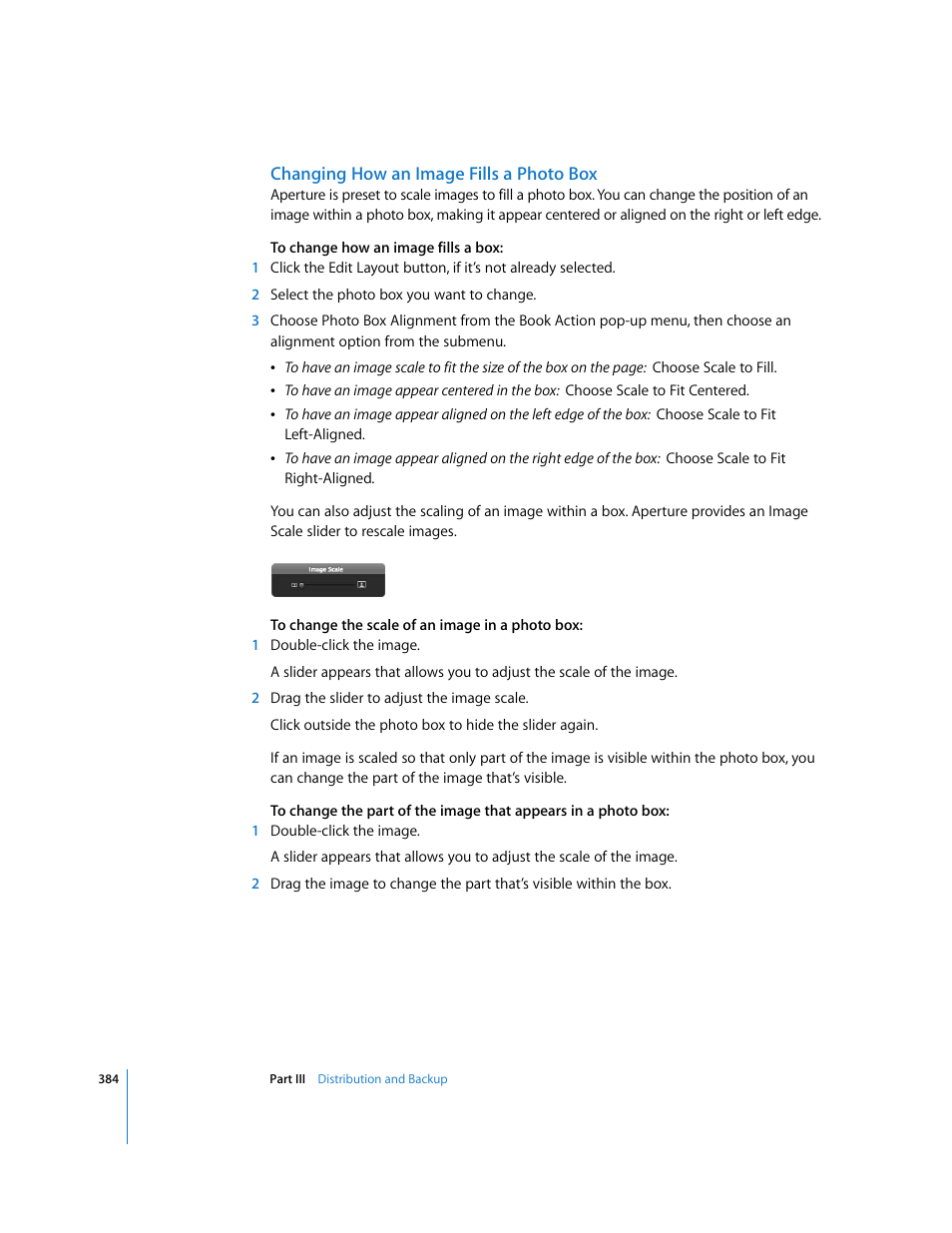 Changing how an image fills a photo box | Apple Aperture User Manual | Page 384 / 476