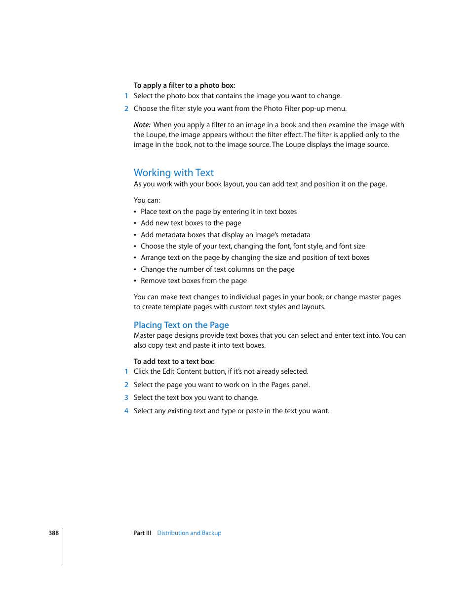 Working with text, P. 388) | Apple Aperture User Manual | Page 388 / 476