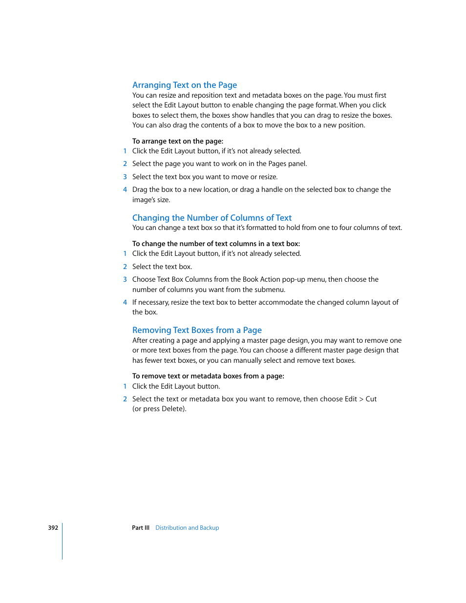 Changing the number of columns of text | Apple Aperture User Manual | Page 392 / 476