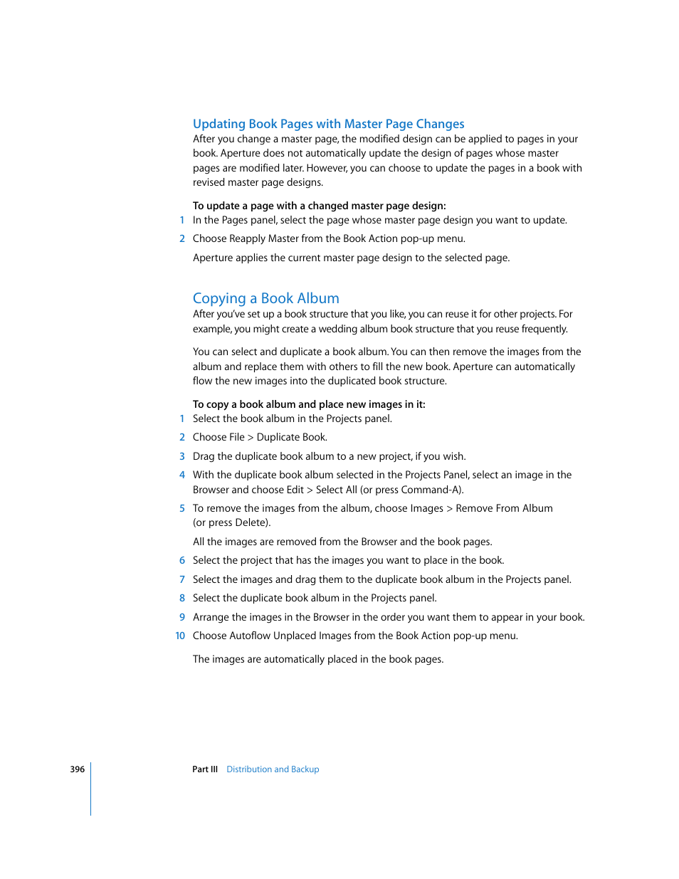 Copying a book album, P. 396) | Apple Aperture User Manual | Page 396 / 476