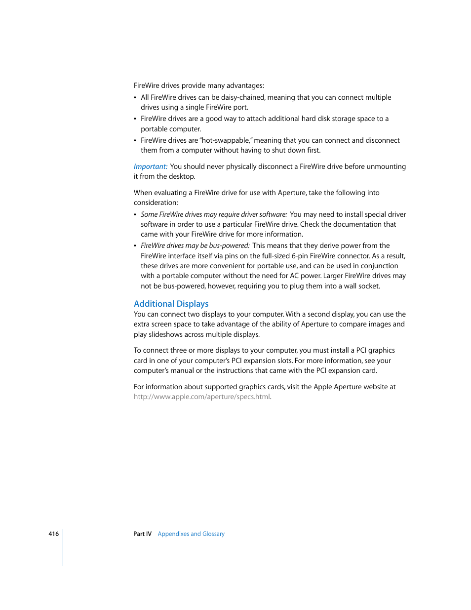 Additional displays | Apple Aperture User Manual | Page 416 / 476