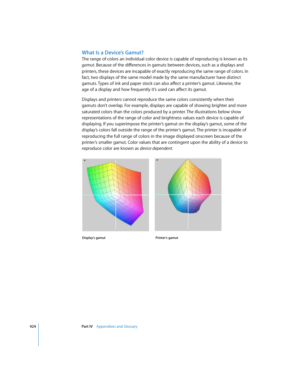 What is a device’s gamut | Apple Aperture User Manual | Page 424 / 476