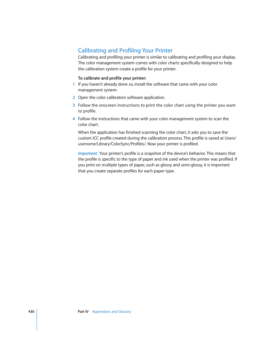 Calibrating and profiling your printer, P. 430) | Apple Aperture User Manual | Page 430 / 476